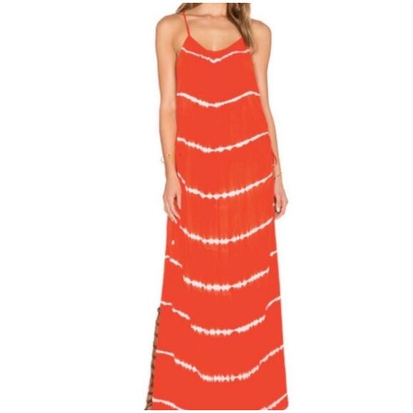 Indah Red Maxi Summer Slip Dress - Picture 1 of 9